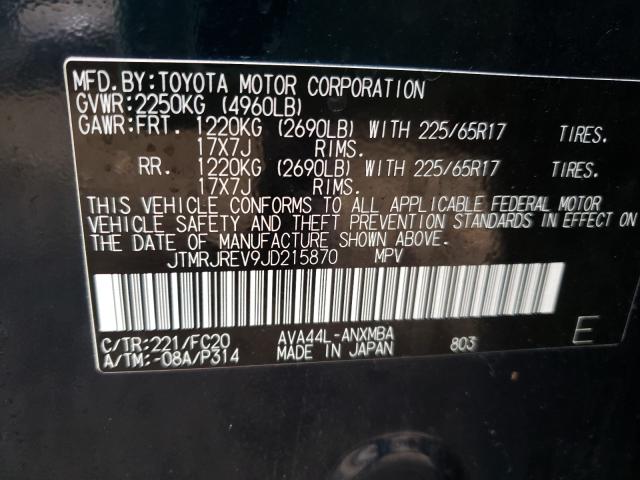 2018 TOYOTA RAV4 HV LE JTMRJREV9JD215870