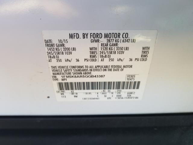 2016 FORD EXPLORER P 1FM5K8AR5GGB43387