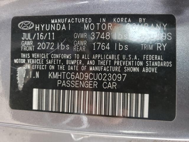 2012 HYUNDAI VELOSTER KMHTC6AD9CU023097