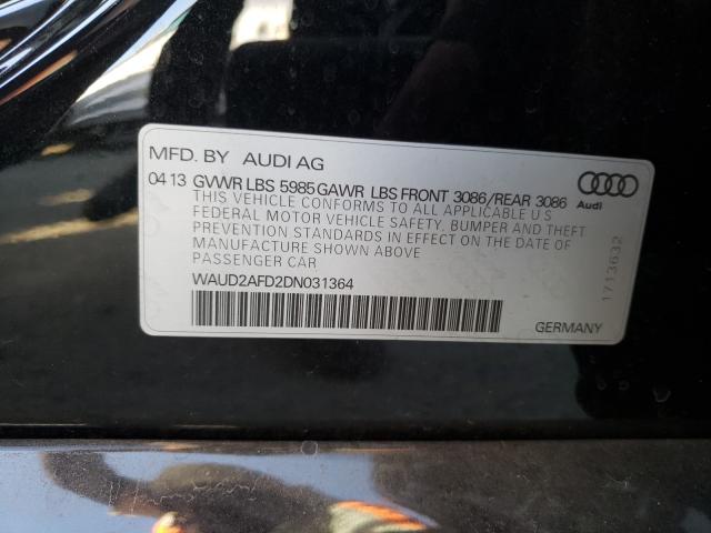 2013 AUDI S8 QUATTRO WAUD2AFD2DN031364