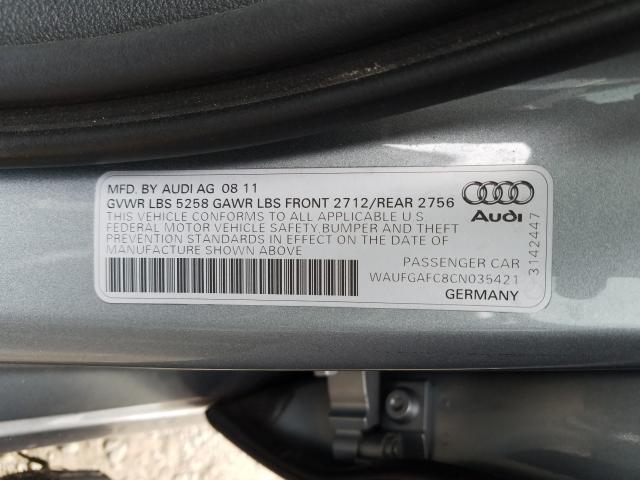 2012 AUDI A6 PREMIUM WAUFGAFC8CN035421