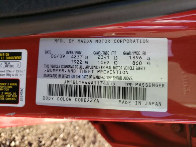 2010 MAZDA SPEED 3 JM1BL1H44A1174355