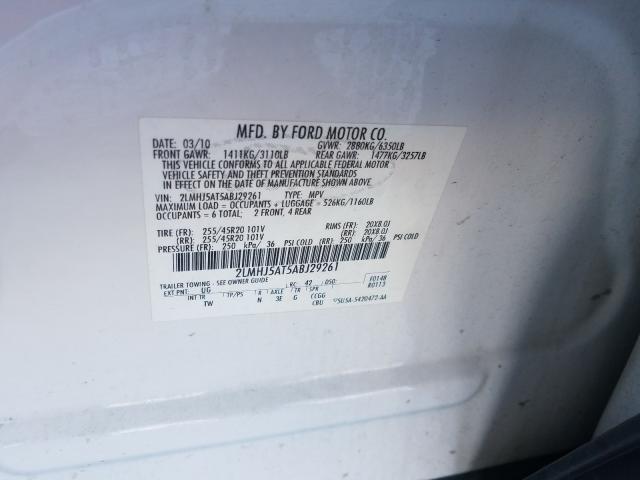2010 LINCOLN MKT 2LMHJ5AT5ABJ29261