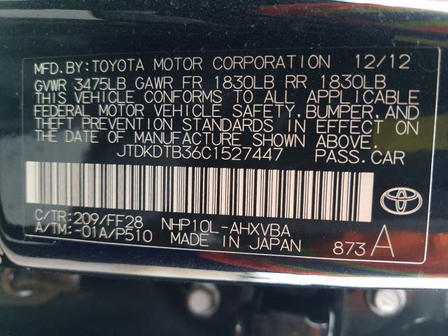 2012 TOYOTA PRIUS C JTDKDTB36C1527447