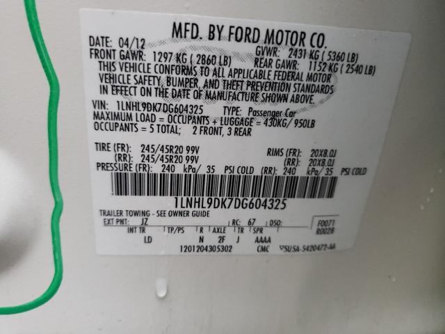 2013 LINCOLN MKS 1LNHL9DK7DG604325