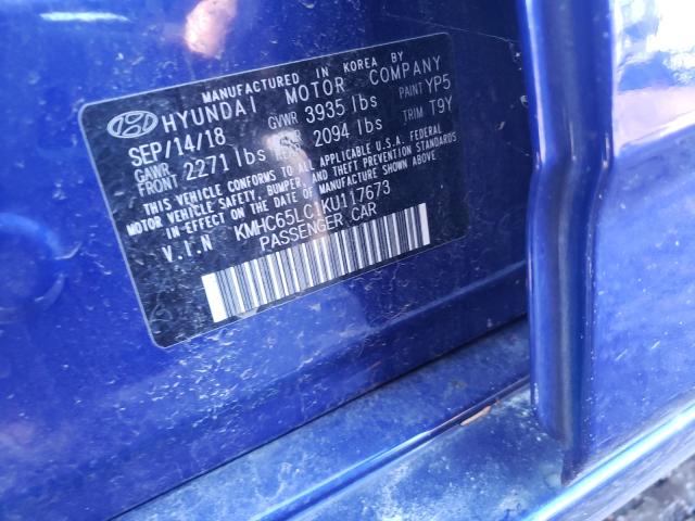 2019 HYUNDAI IONIQ BLUE KMHC65LC1KU117673