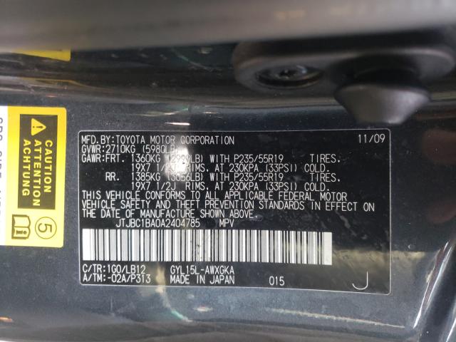 2010 LEXUS RX 450 JTJBC1BA0A2404785