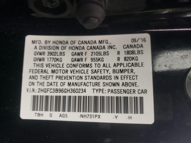 2016 HONDA CIVIC TOUR 2HGFC3B96GH360234