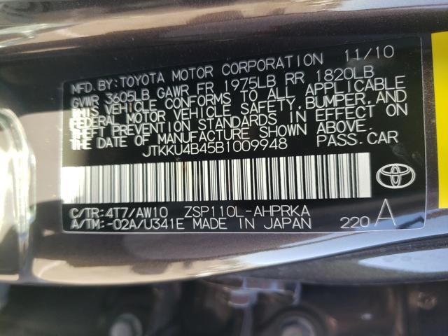 2011 TOYOTA SCION XD JTKKU4B45B1009948
