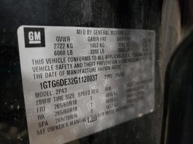 2016 GMC CANYON SLT 1GTG6DE32G1120037