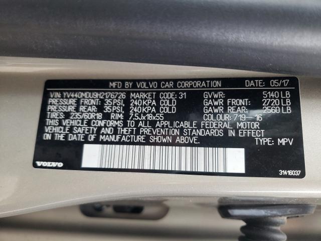 2017 VOLVO XC60 T5 IN YV440MDU9H2176726