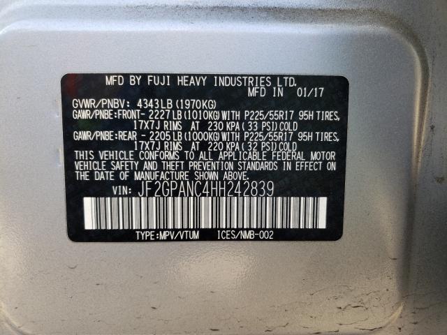 2017 SUBARU CROSSTREK - JF2GPANC4HH242839
