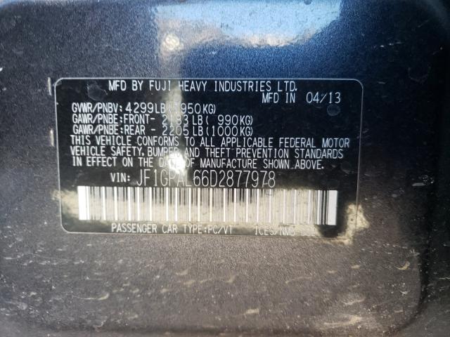 2013 SUBARU IMPREZA SP JF1GPAL66D2877978