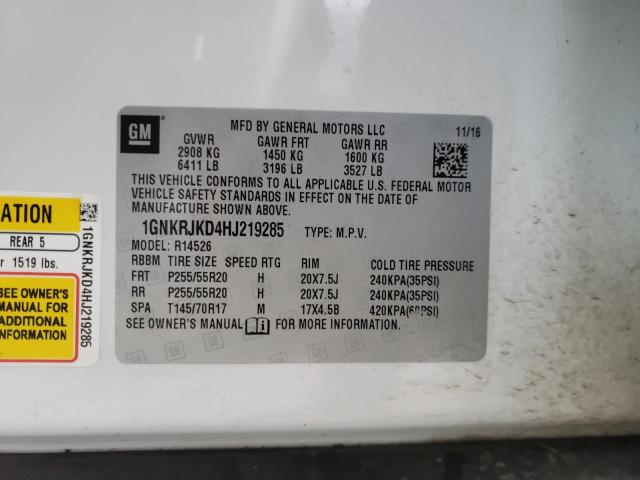 2017 CHEVROLET TRAVERSE P 1GNKRJKD4HJ219285