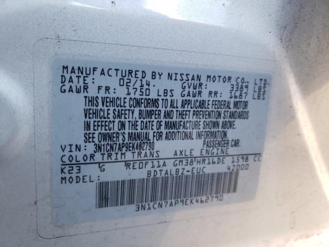 2014 NISSAN VERSA S - 3N1CN7AP9EK462790
