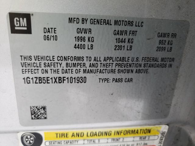 2011 CHEVROLET MALIBU LS 1G1ZB5E1XBF101930