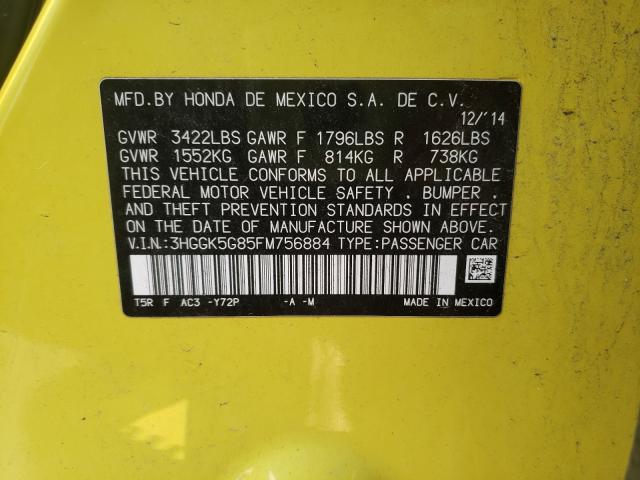 2015 HONDA FIT EX 3HGGK5G85FM756884