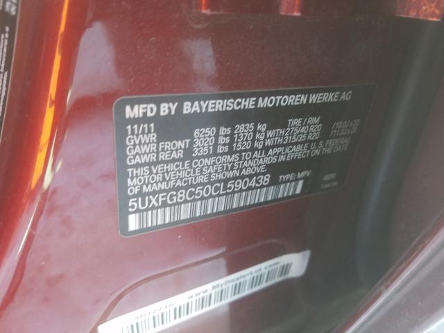 2012 BMW X6 XDRIVE5 5UXFG8C50CL590438
