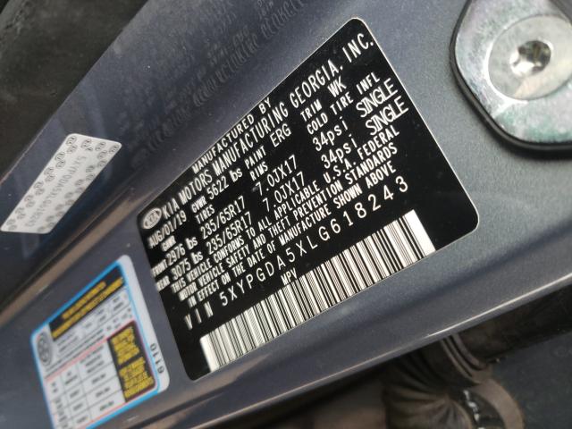 2020 KIA SORENTO S 5XYPGDA5XLG618243