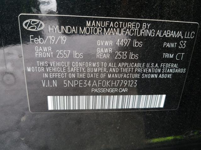 2019 HYUNDAI SONATA LIM 5NPE34AF0KH779123