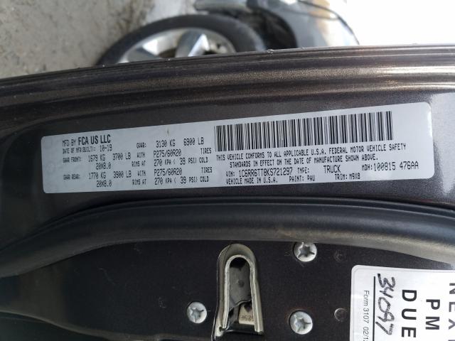 2019 RAM 1500 CLASS 1C6RR6TT8KS721297