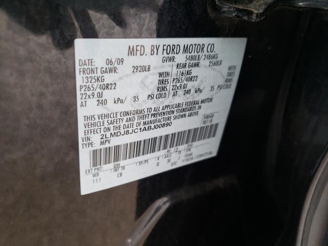 2010 LINCOLN MKX 2LMDJ8JC1ABJ00890