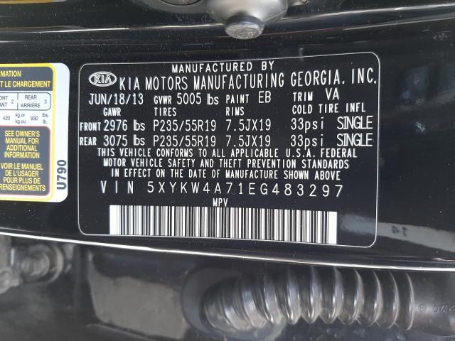 2014 KIA SORENTO SX 5XYKW4A71EG483297