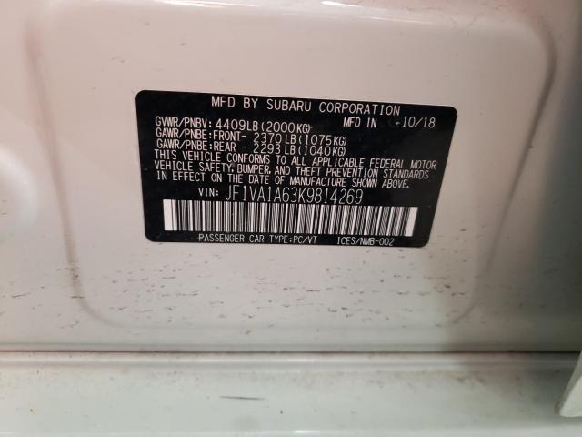 2019 SUBARU WRX JF1VA1A63K9814269