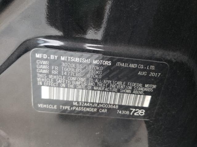 2018 MITSUBISHI MIRAGE SE ML32A4HJXJH003648