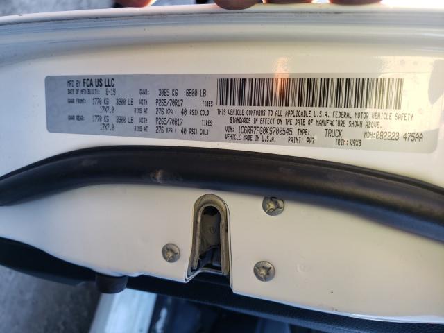 2019 RAM 1500 CLASS 1C6RR7FG0KS700545