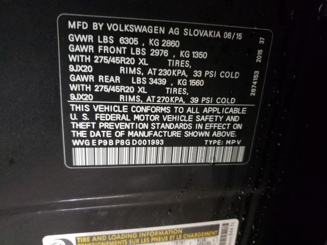 2016 VOLKSWAGEN TOUAREG TD WVGEP9BP8GD001993