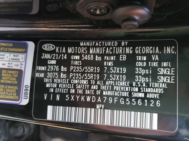2015 KIA SORENTO SX 5XYKWDA79FG556126
