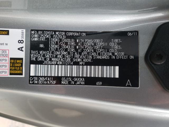 2011 TOYOTA FJ CRUISER JTEBU4BF4BK112714