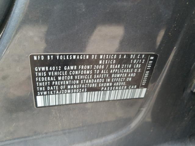 2013 VOLKSWAGEN JETTA 3VW1K7AJ2DM390243