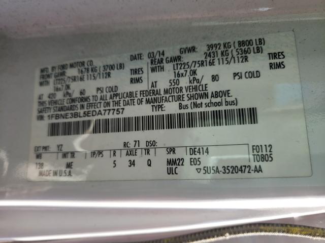 2014 FORD ECONOLINE 1FBNE3BL5EDA77757