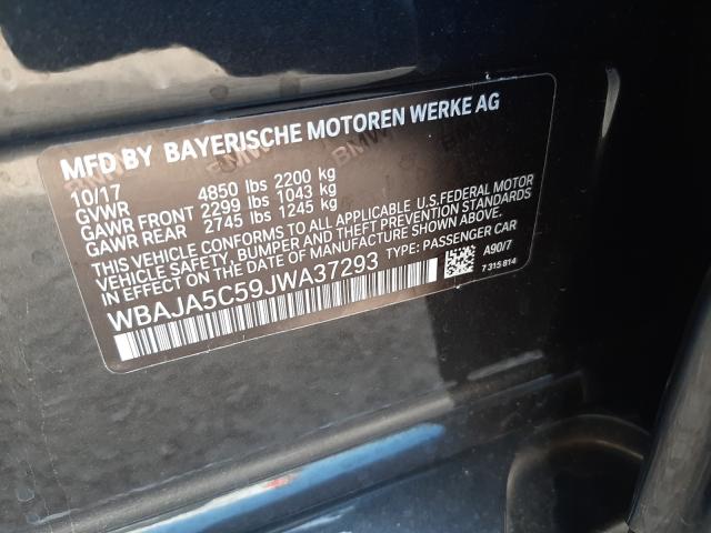 2018 BMW 530 I WBAJA5C59JWA37293