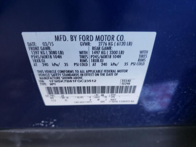 2015 FORD EXPLORER 1FM5K7B81FGC23512