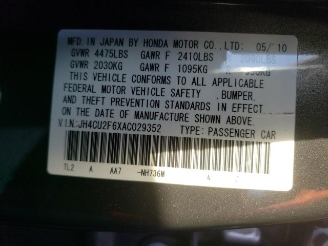 2010 ACURA TSX JH4CU2F6XAC029352
