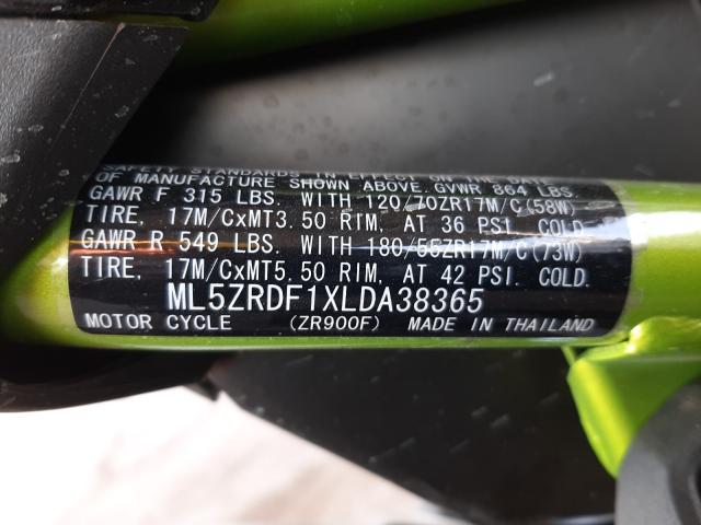2020 KAWASAKI ZR 900 ML5ZRDF1XLDA38365