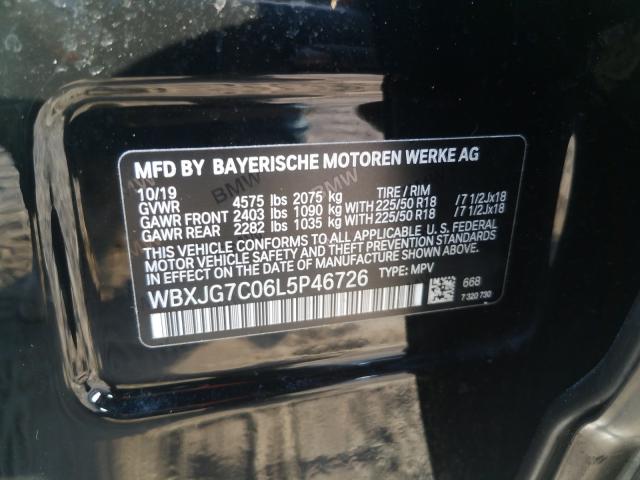 2020 BMW X1 SDRIVE2 WBXJG7C06L5P46726