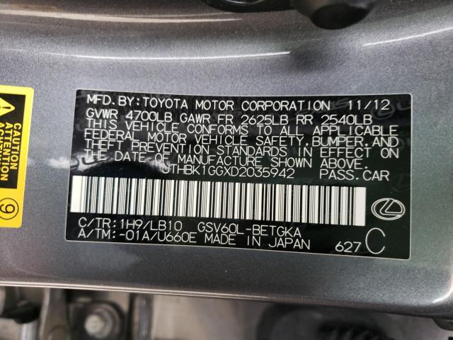 2013 LEXUS ES 350 JTHBK1GGXD2035942