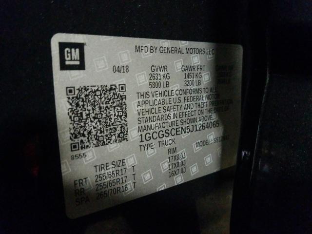 2018 CHEVROLET COLORADO L 1GCGSCEN5J1264065