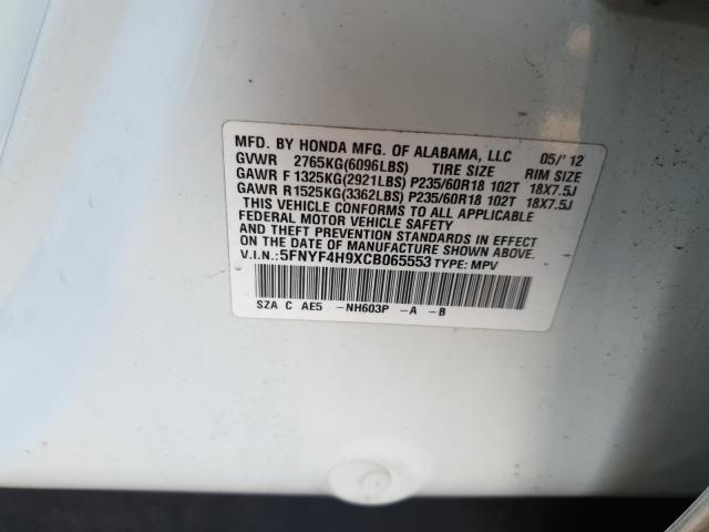 2012 HONDA PILOT TOUR 5FNYF4H9XCB065553
