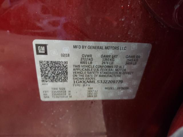 2018 GMC ACADIA SLT 1GKKNMLS3JZ209779