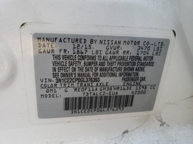 2016 NISSAN VERSA NOTE 3N1CE2CP0GL376393