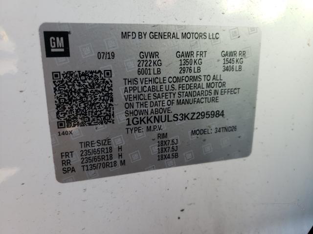2019 GMC ACADIA SLT - 1GKKNULS3KZ295984