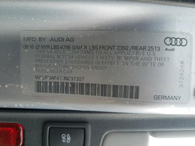2017 AUDI A4 PRESTIG WAUFNAF41HN037307