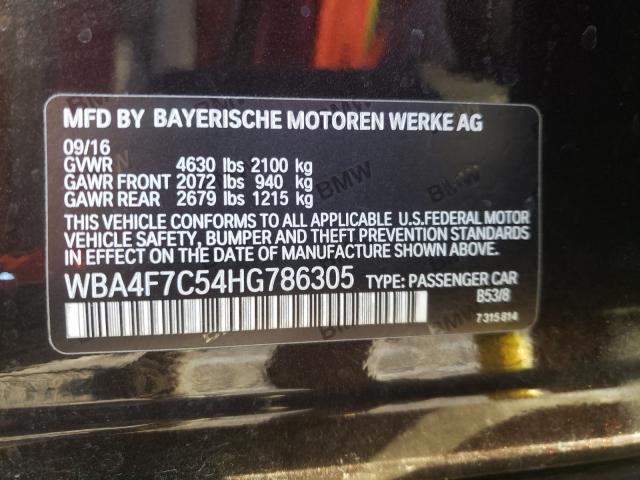 2017 BMW 430I GRAN WBA4F7C54HG786305
