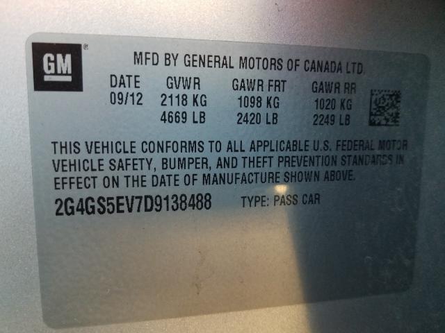 2013 BUICK REGAL PREM 2G4GS5EV7D9138488