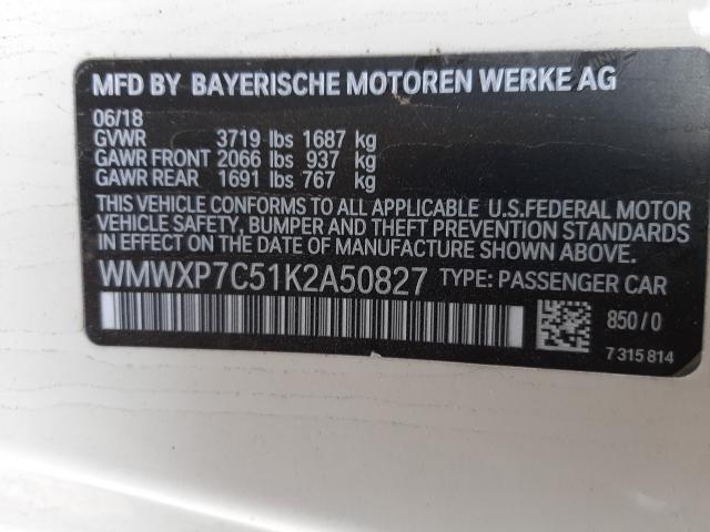 2019 MINI COOPER S WMWXP7C51K2A50827